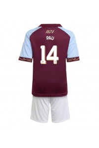 Aston Villa Pau Torres #14 Babytruitje Thuis tenue Kind 2025-26 Korte Mouw (+ Korte broeken)